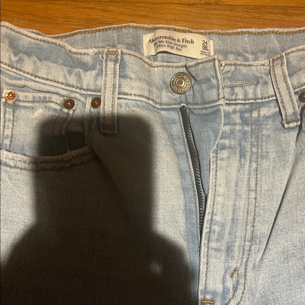 Abercrombie & Fitch Light Wash Straight Leg Jeans - Picture 2 of 3